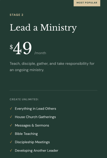 Ministry Builder - Lead a Ministry Membership